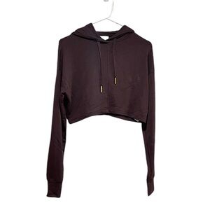 GYMSHARK X Whitney Simmons Collab Recovery Cropped Hoodie Burgundy Small